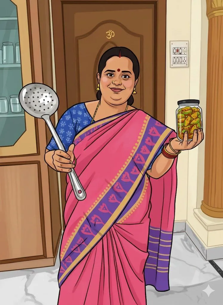 Handmade food being prepared in a traditional kitchen